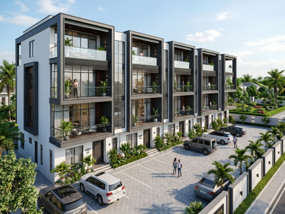 Apo-Karshi 300 Sqm — 5 Bed Terrace Duplex Plot + BQ