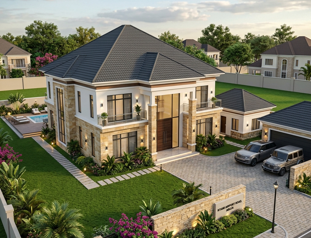 Kyami Airport Road — 500 Sqm — 4 Bed Fully Detached Duplex + 2-Room BQ