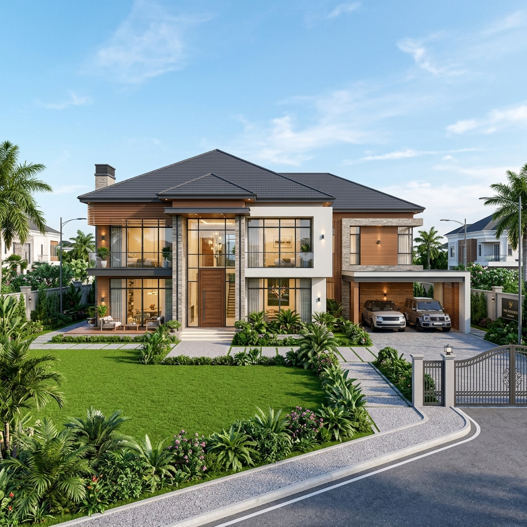 Double King Villa, Guzape 2 — 600 Sqm — 5 Bed Fully Detached Duplex + 2 Rooms BQ Plot